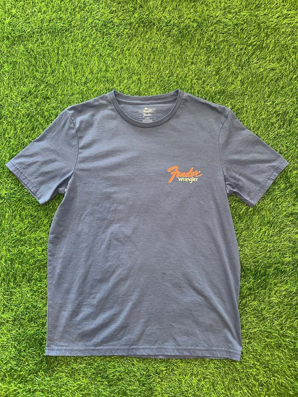 Wrangler Fender Stratocaster Graphic T-Shirt Gray Size S